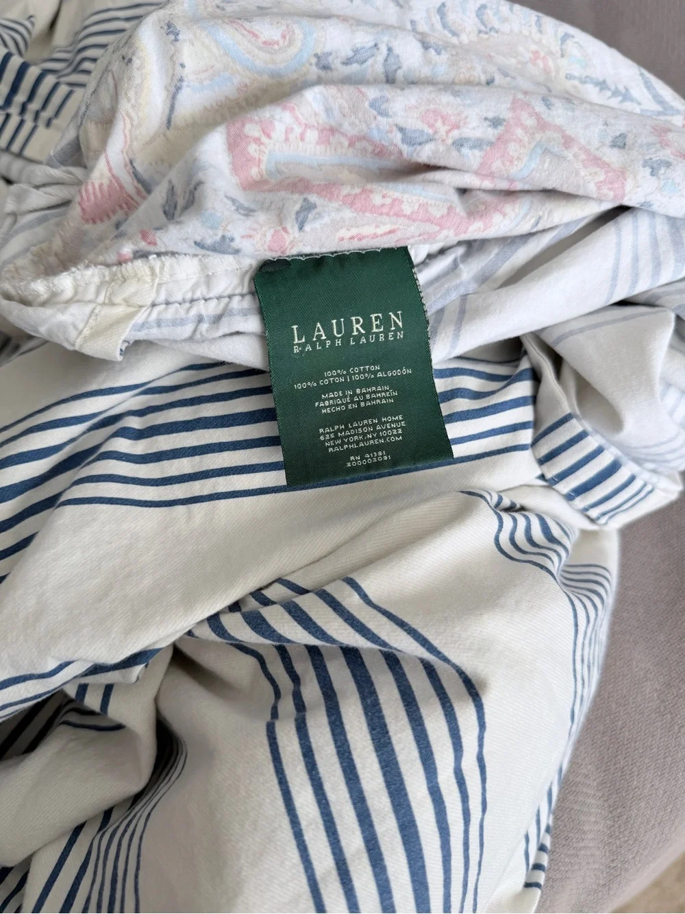 Ralph Lauren Classic Paisley Queen Duvet Stripe Reverse